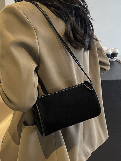 Elegante Damen Schultertasche Wildleder