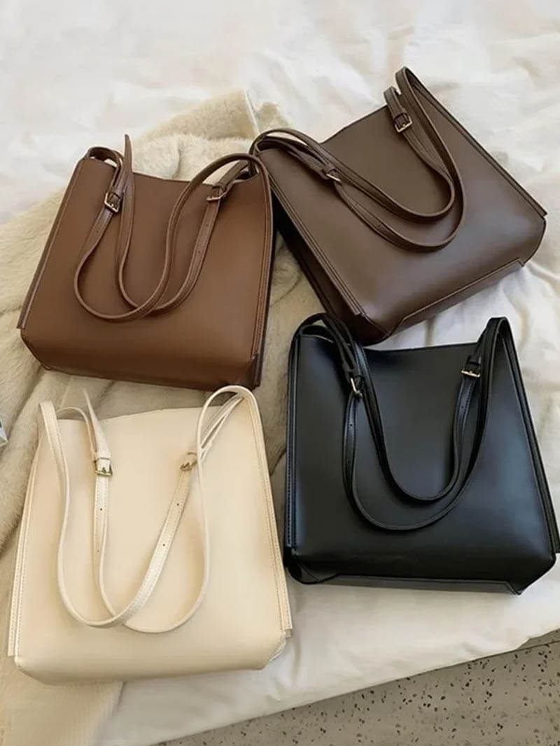 Schultertasche Damen Kunstleder Slim