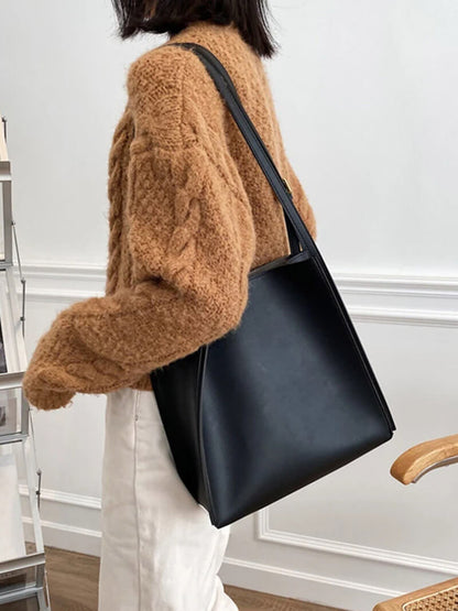Schultertasche Damen Kunstleder Slim