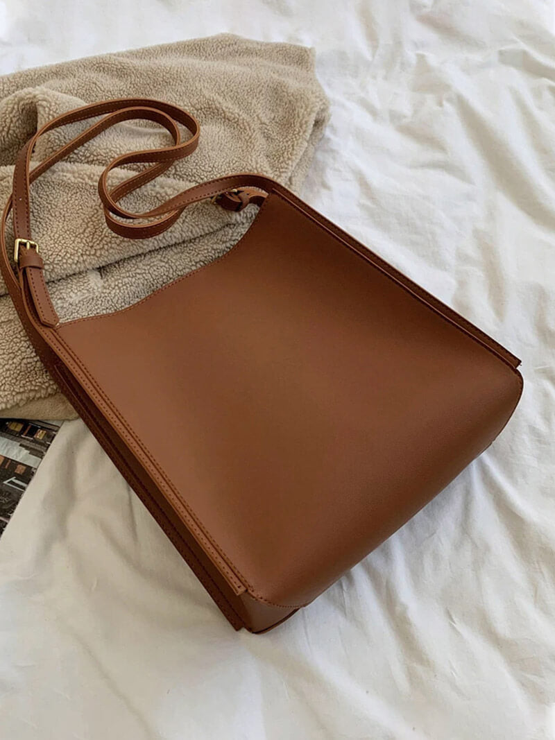 Schultertasche Damen Kunstleder Slim