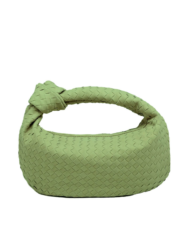 Geflochtene Damenhandtasche Hobo mit Knoten-Design Elegant Braun