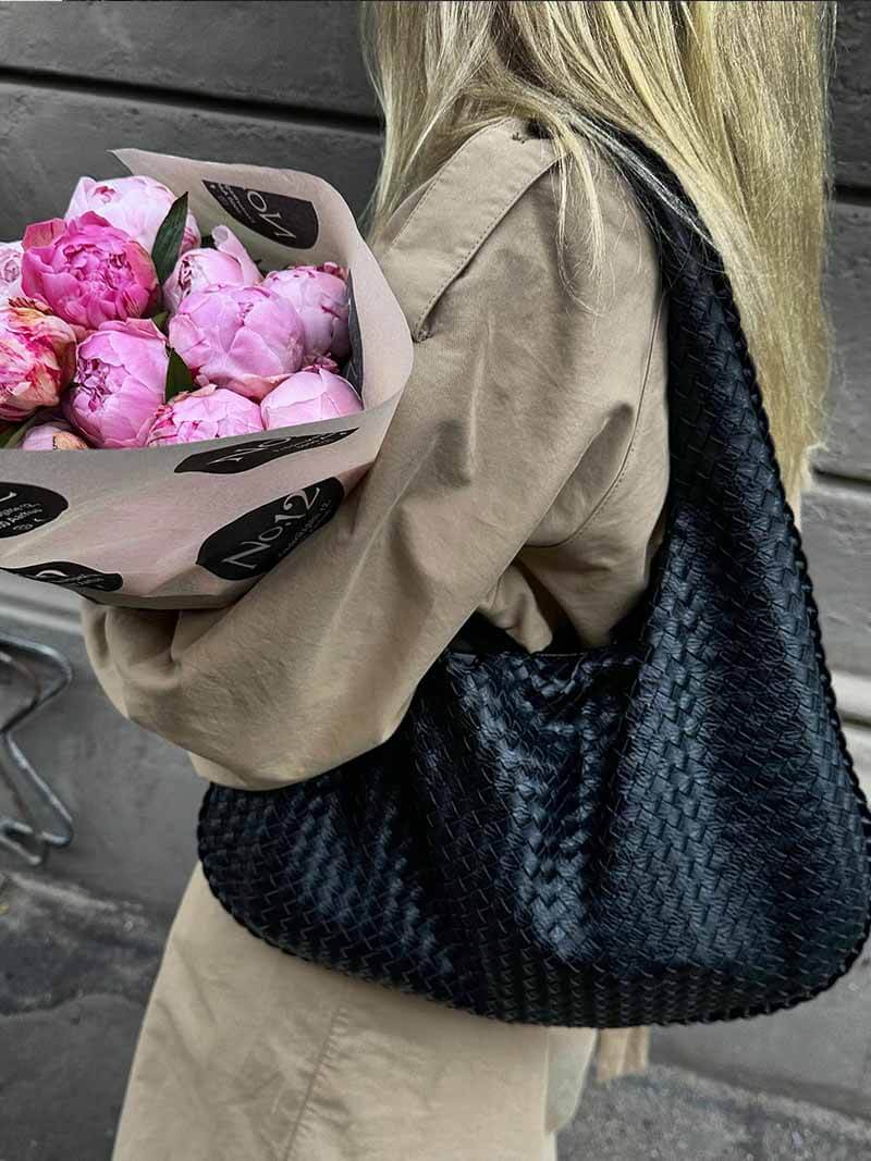 Große Geflochtene Hobo Handtasche Damen