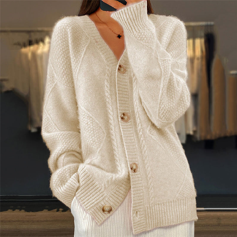 Damen Strickjacke Langärmlig Warm
