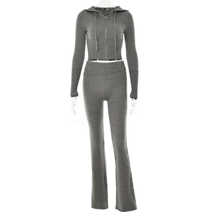 Damen Trainingsanzug Crop Schlaghose Sportlich