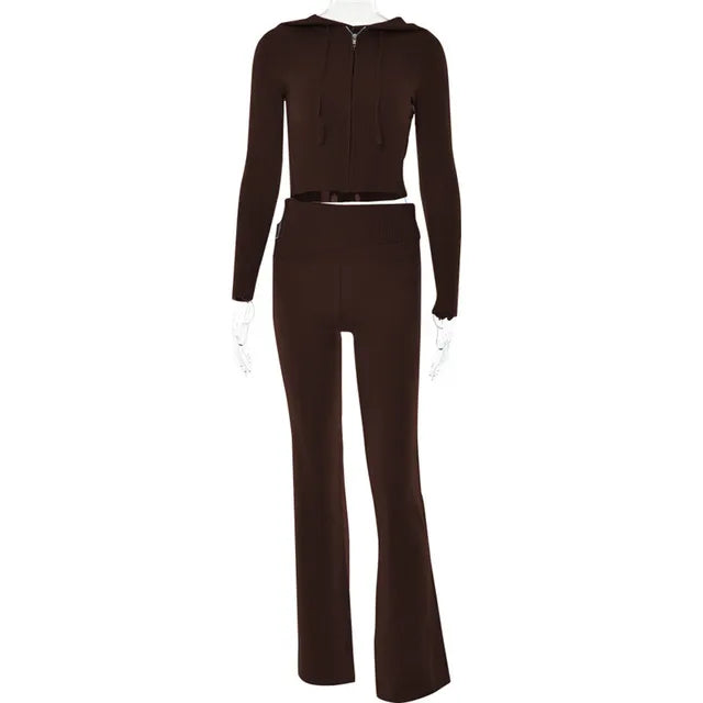 Damen Trainingsanzug Crop Schlaghose Sportlich