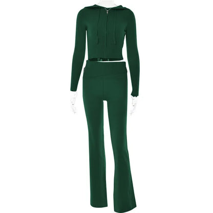 Damen Trainingsanzug Crop Schlaghose Sportlich