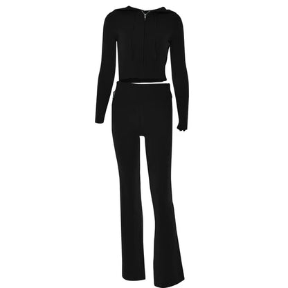 Damen Trainingsanzug Crop Schlaghose Sportlich