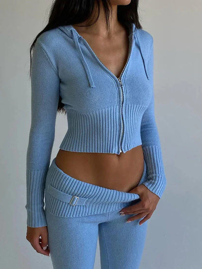 Damen Trainingsanzug Crop Schlaghose Sportlich - Norvielle