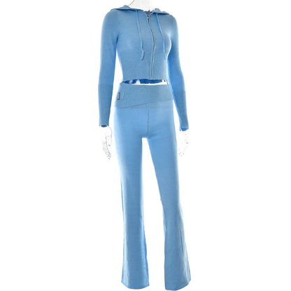Damen Trainingsanzug Crop Schlaghose Sportlich