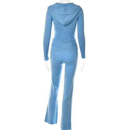 Damen Trainingsanzug Crop Schlaghose Sportlich