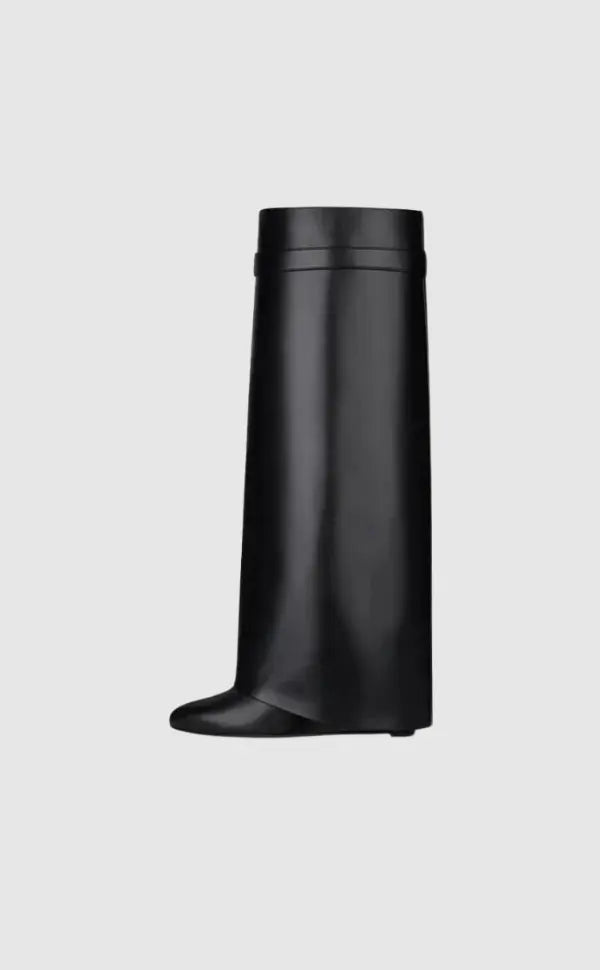 Damen Stiefel Hochwertig Elegant Vegan Lederoptik Schwarz - Norvielle