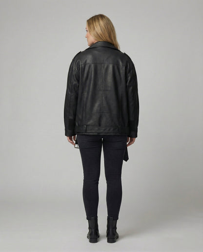 Damen Jacke Braun Asymmetrisch Plus Size