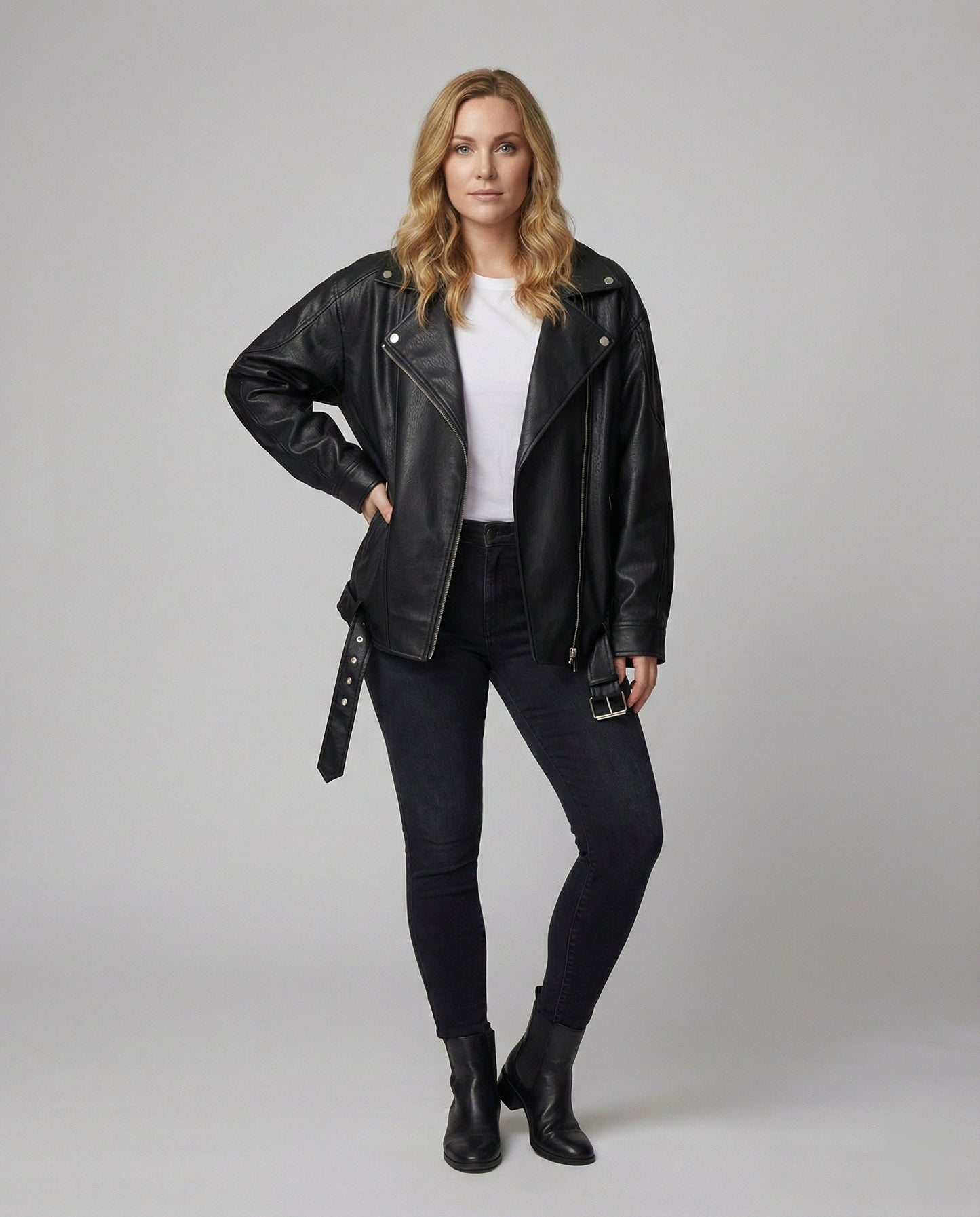Damen Jacke Braun Asymmetrisch Plus Size