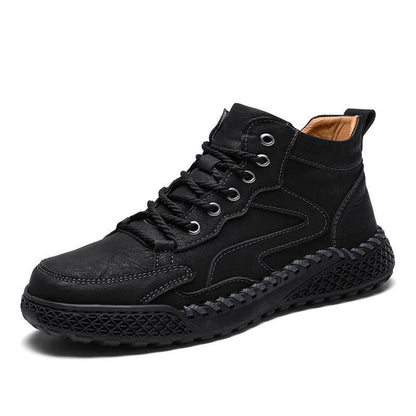 Herren Leder Wanderstiefel Robust Wasserfest