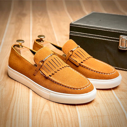 Herren Loafer Schuhe Wildleder Braun Elegant
