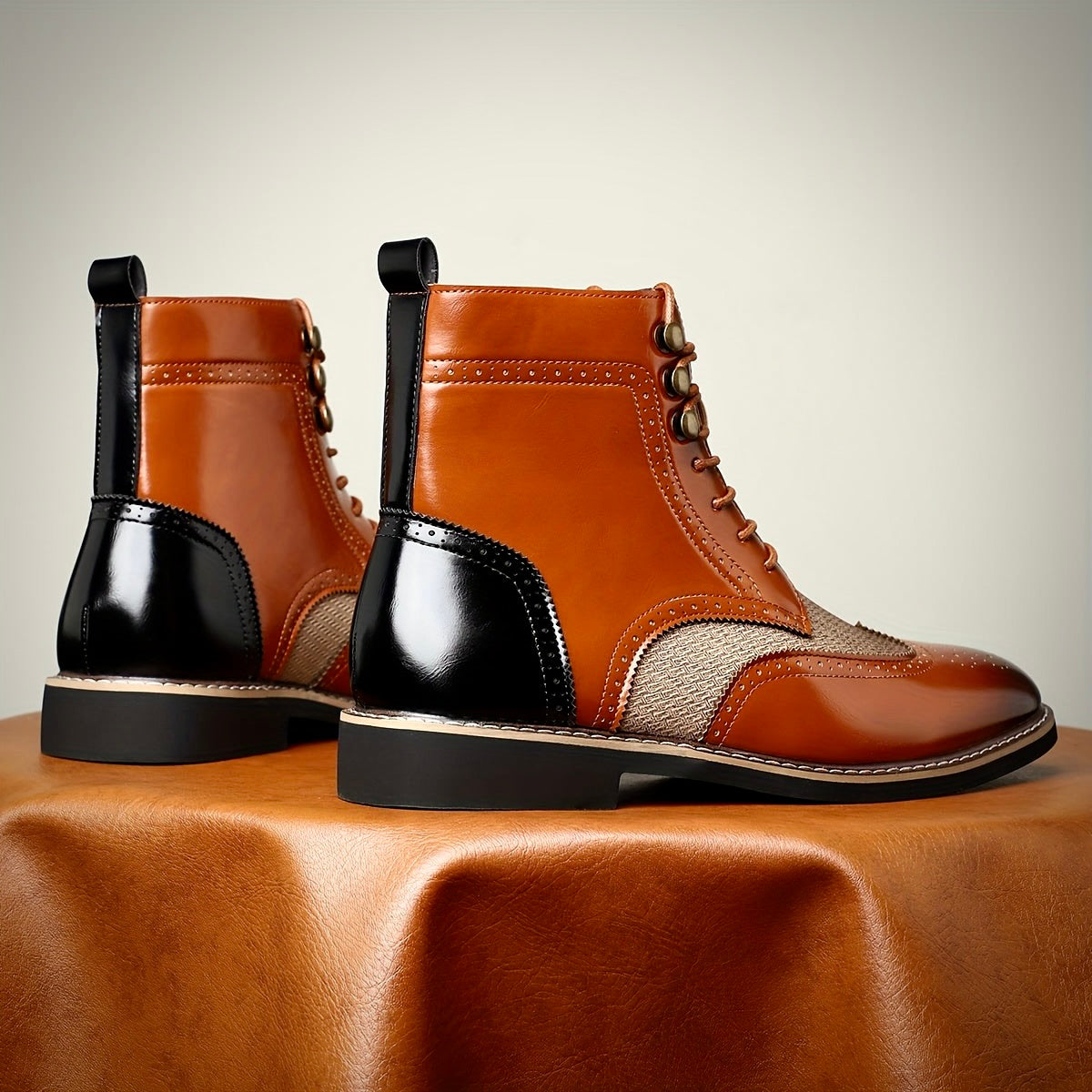 Herren Oxford Lederstiefel Elegantes Schwarz Leder - Norvielle