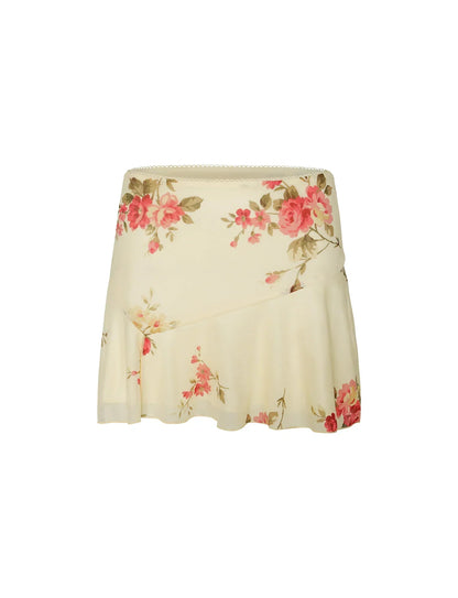 Damen Sommer- mit Ärmeln und Wickelrock Blumenmuster