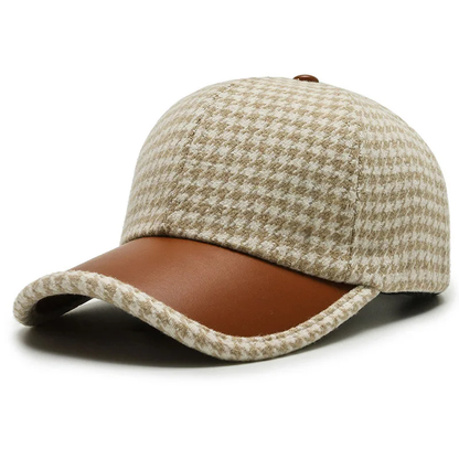 Herren Leder Mütze Elegant