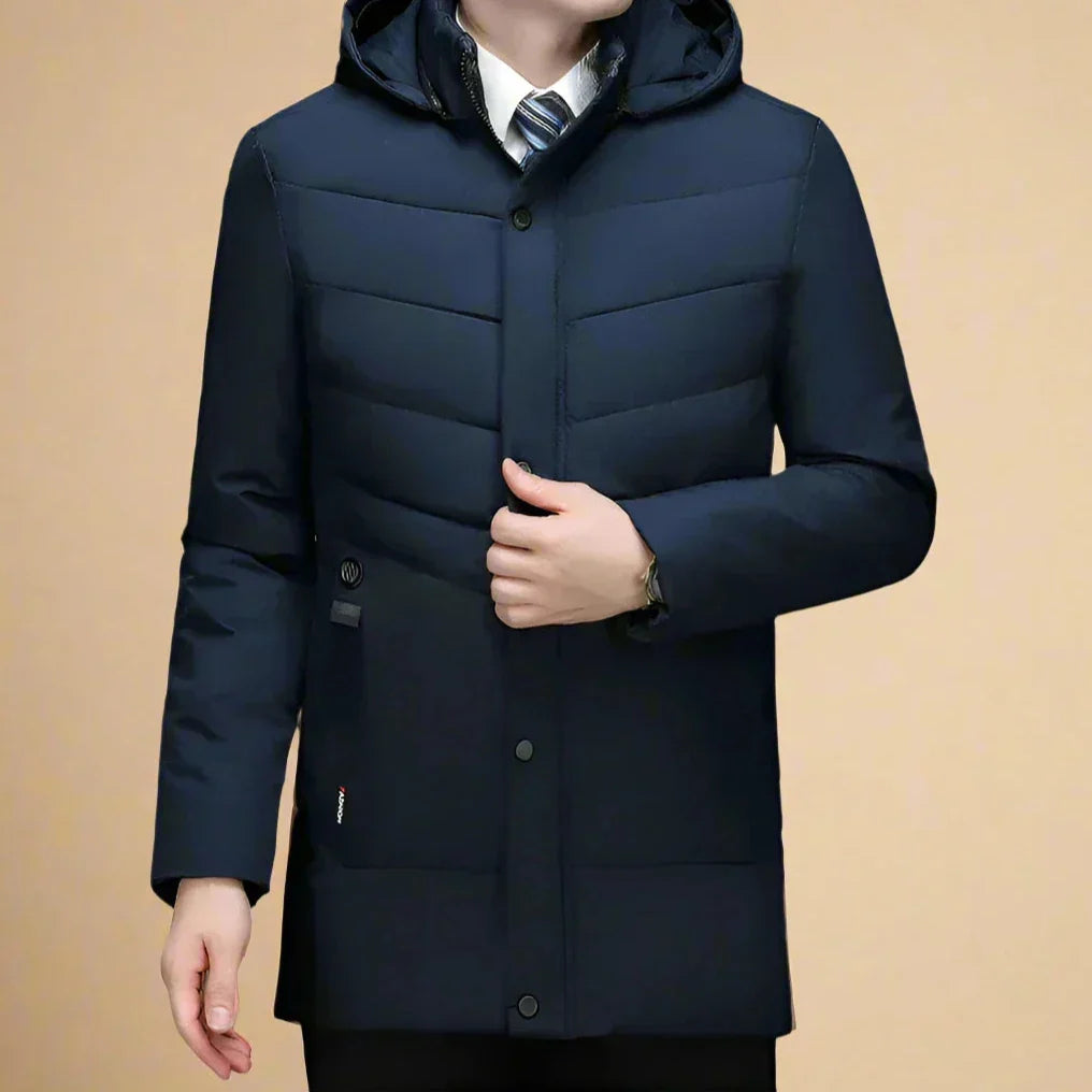 Herren Winterjacke Wasserdicht Isoliert Schwarz - Norvielle