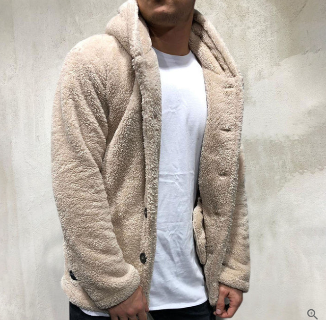 Herren Fleece Kapuzenjacke Warm