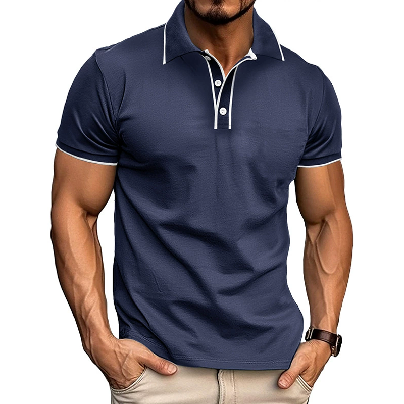 Herren Slimfit Poloshirt Kurzarm Klassisch - Norvielle