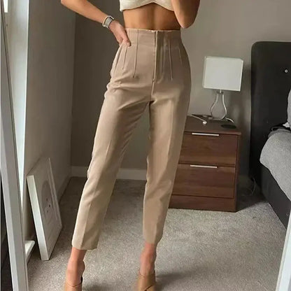 Damen Highwaist Plissee-Hosen - Norvielle