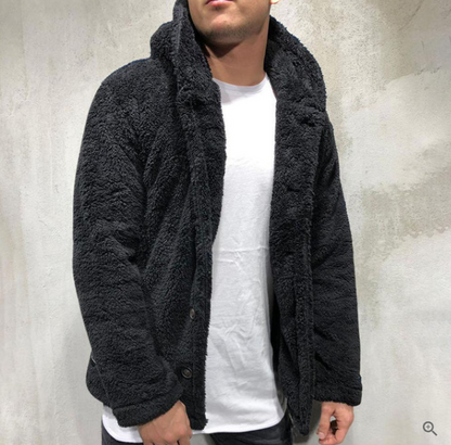 Herren Fleece Kapuzenjacke Warm