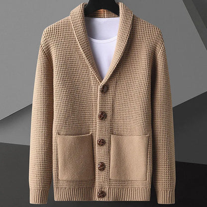 Herren Strickjacke Warm Wolle Vintage Look