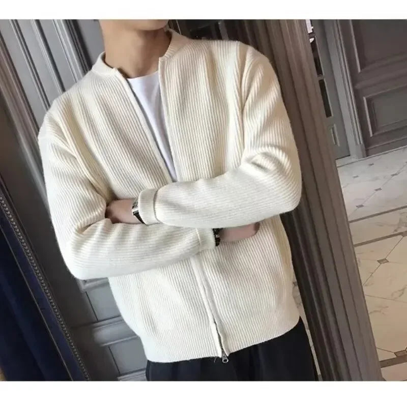 Herren Strickjacke Klassisch Reißverschluss Warm