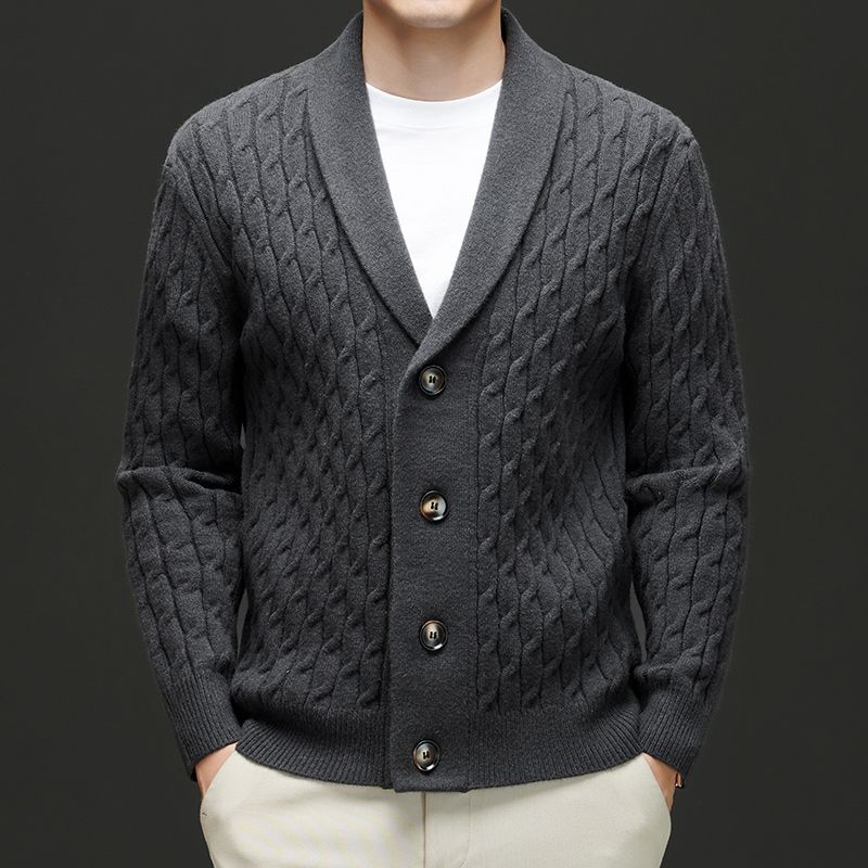 Herren Strickjacke Klassisch Braun