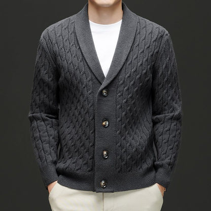 Herren Strickjacke Klassisch Braun