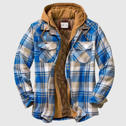Herren Flanelljacke Kariert Warm Holzfällerstil