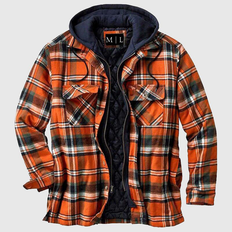 Herren Flanelljacke Kariert Warm Holzfällerstil