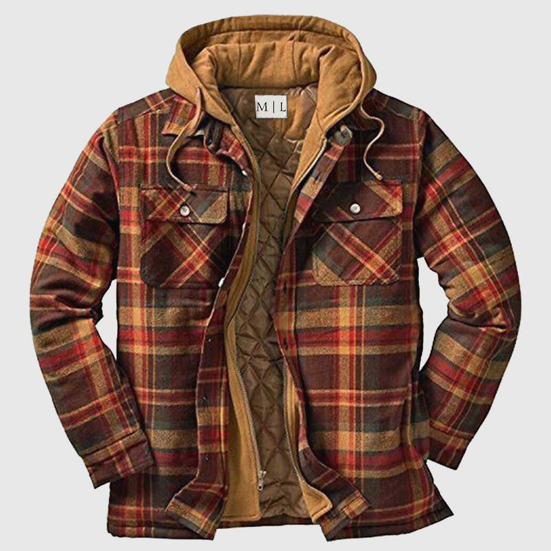 Herren Flanelljacke Kariert Warm Holzfällerstil