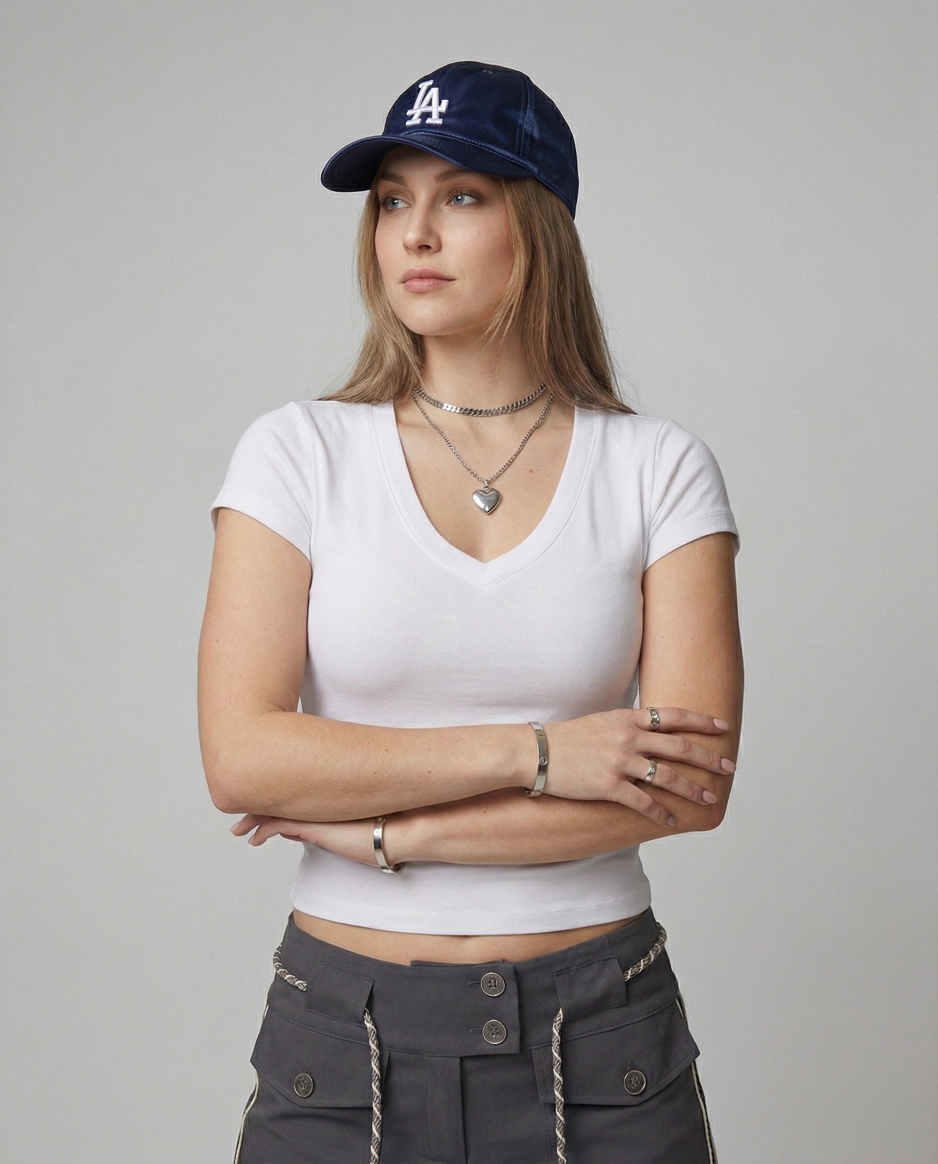 Damen Slimfit T-Shirt Kurzarm aus Baumwolle für Sommer - Norvielle
