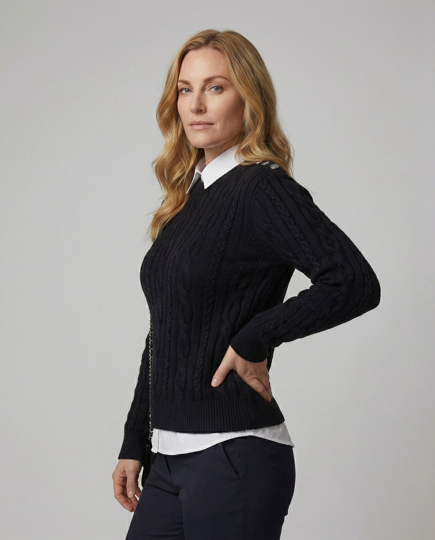 Damen Strickpullover Oversized Schwarz - Norvielle