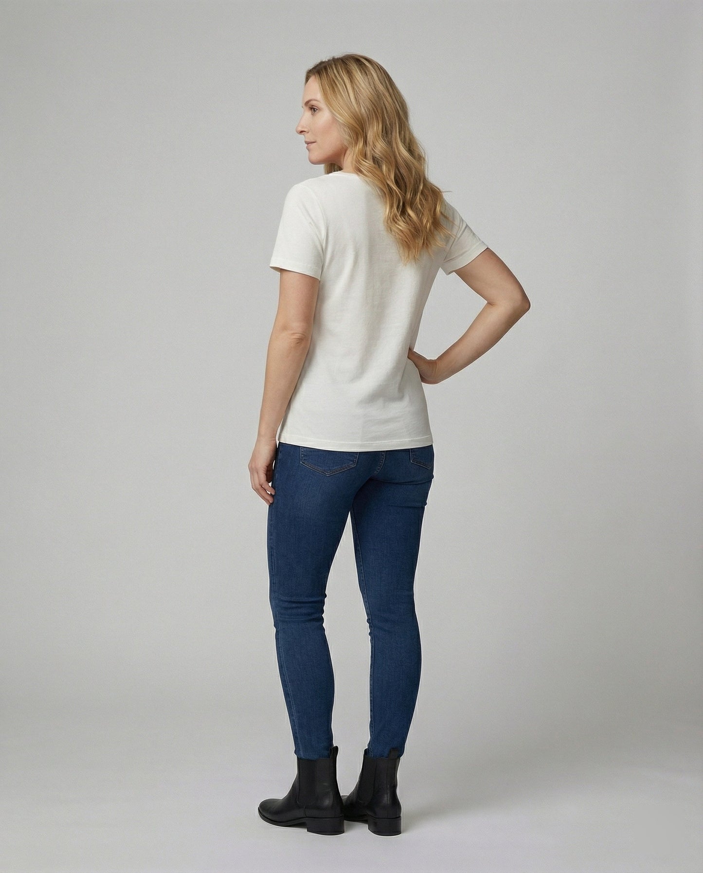 Damen T-Shirt aus Baumwolle Lässig U-Ausschnitt