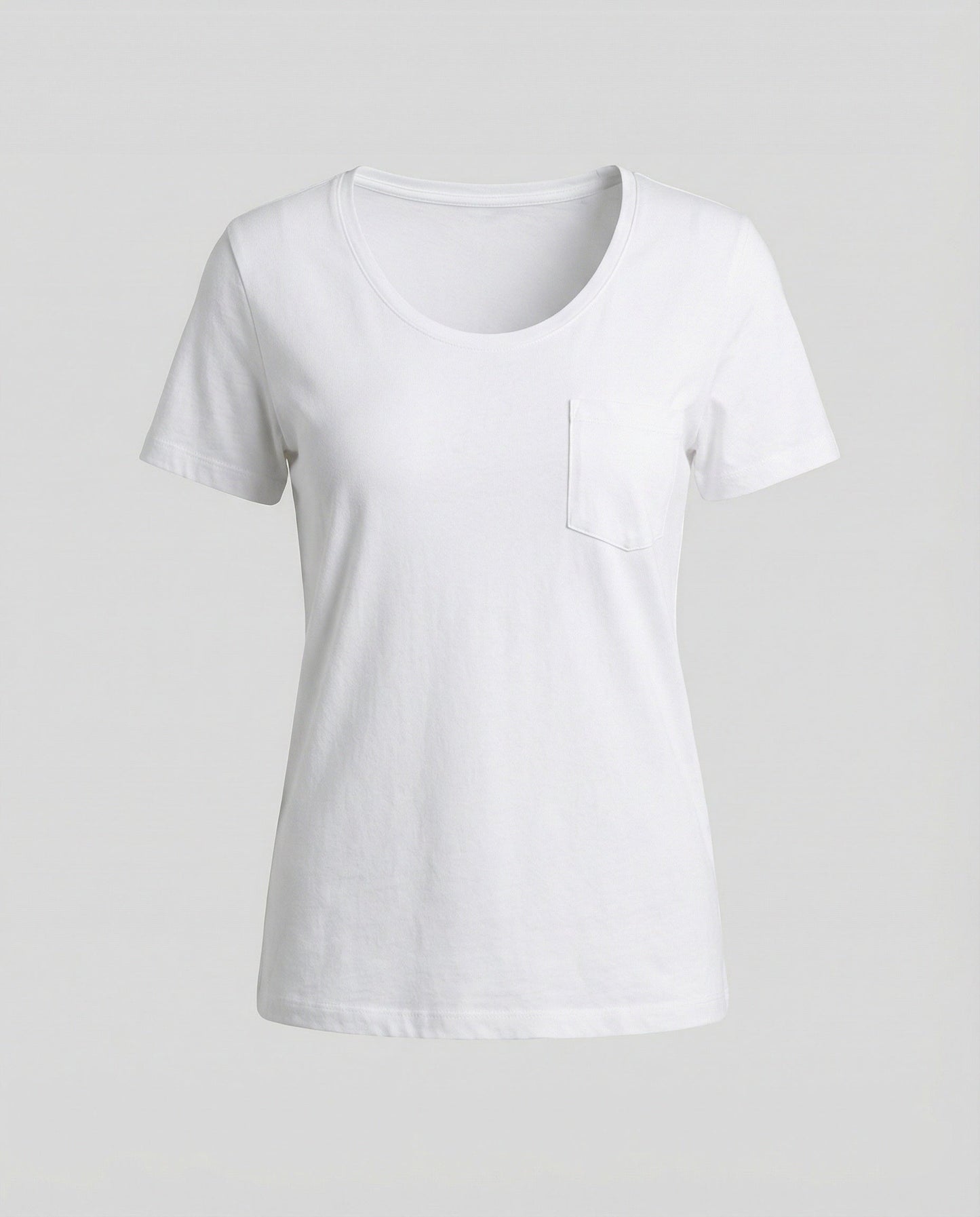 Damen T-Shirt aus Baumwolle Lässig U-Ausschnitt