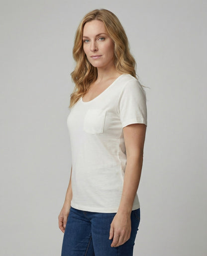 Damen T-Shirt aus Baumwolle Lässig U-Ausschnitt - Norvielle