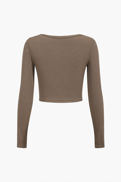 Damen Langarm- Asymmetrisch Cut-Out-Detail