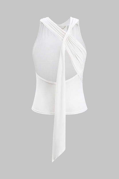 Damen Wickeltop mit Knotendetail