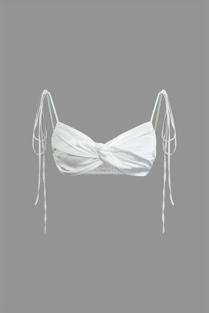 Damen aus Satin mit Schnürträgern und Knoten