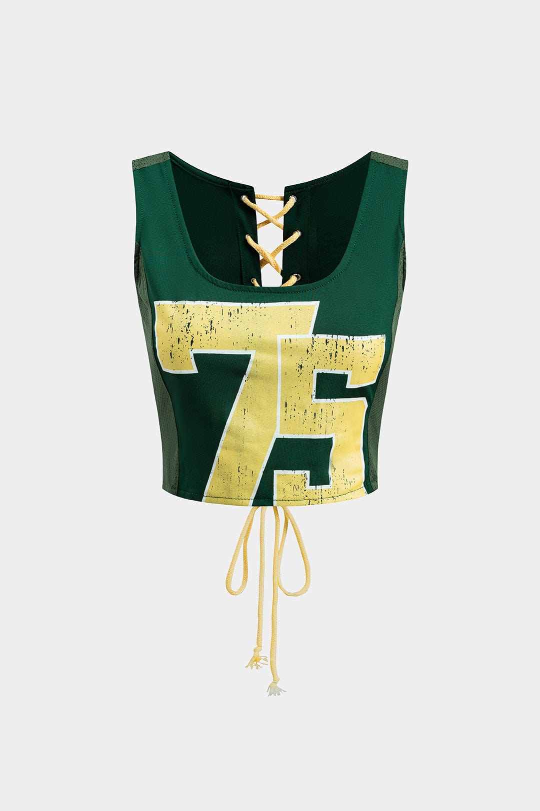Damen Crop- Retro Schnürung Hinten Sportlich - Norvielle