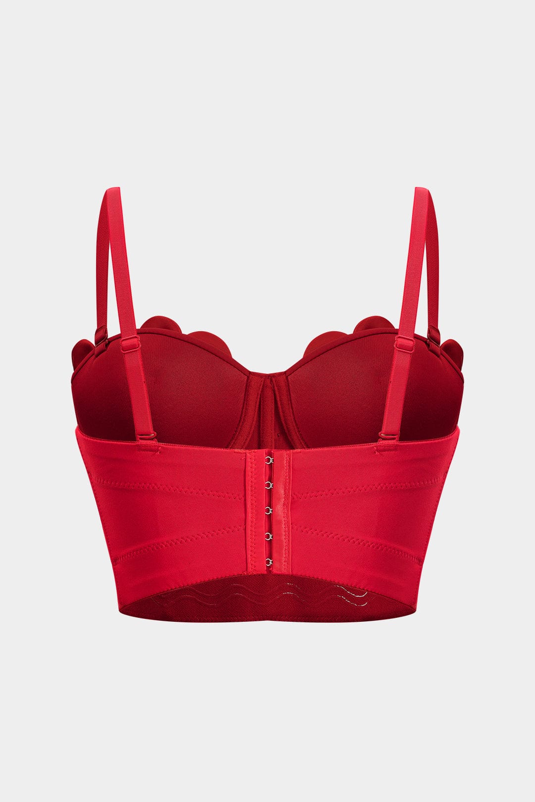 Damen Bustier- Rot 3D-Blumen Strasssteinen