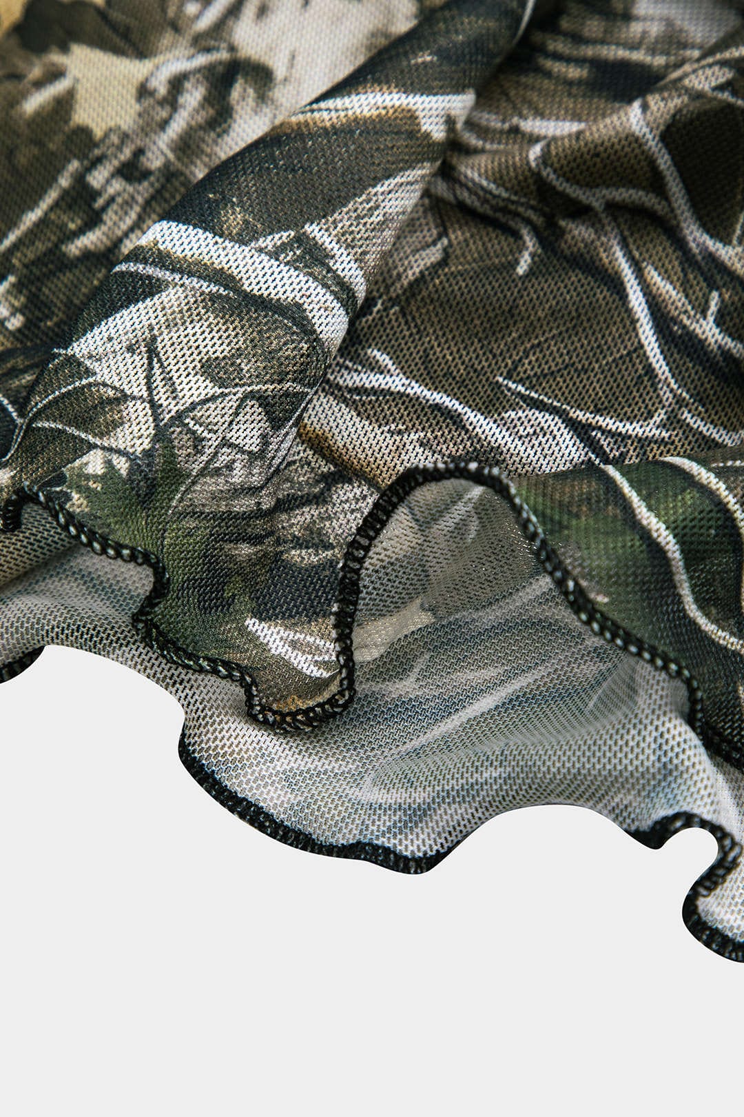 Damen Off-Shoulder- Camouflage Trompetenärmel