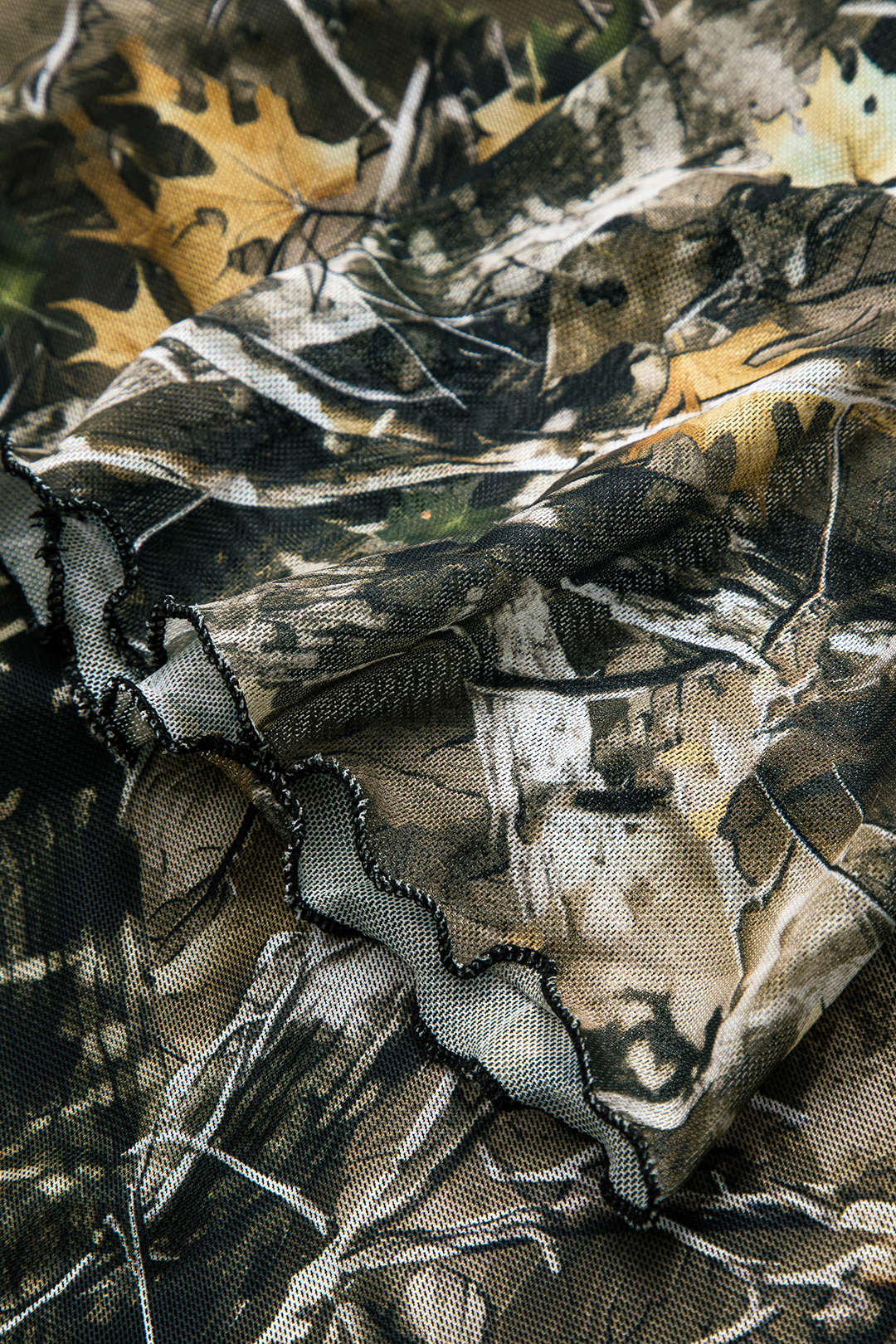 Damen Off-Shoulder- Camouflage Trompetenärmel