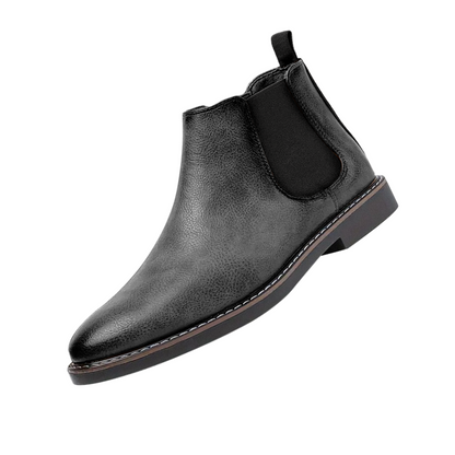 Herren Chelsea Boots Leder Komfortabel Schwarz - Norvielle
