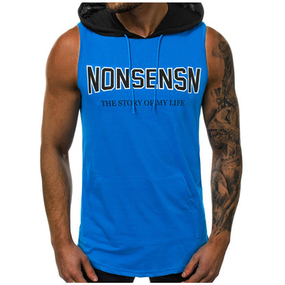 Herren Tanktop Ärmellos Sportshirt Kapuzenlos