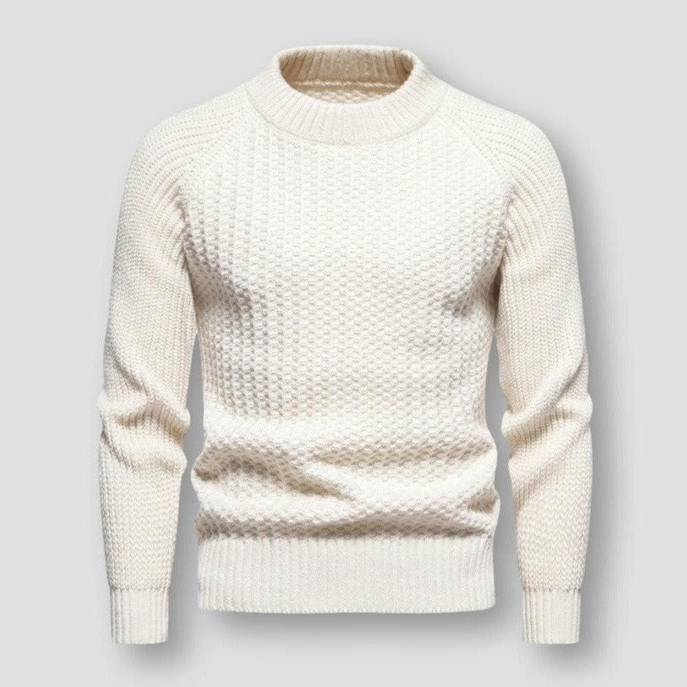 Herren Strickpullover Waffelstrick Warm Hochwertig