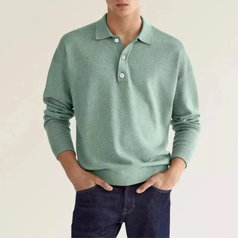 Herren Langarm Polo-Shirt Klassisch